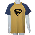 Grab Fashions Super Man Musterd & Blue Graphic Kid's Summer Tee