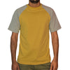 Grab Fashions Men's Yellow and Grey arm T Shirt