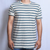 Grab Fashions Men's Grey & Blue Stripe T Shirt