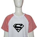 Grab fashion Super Man White & Pink Kid's Summer Tee