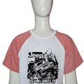 Grab fashion Jeep Gone Wild White & Pink Kid's Summer Tee