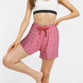 Red All Over Printed Girls Nightwar Shorts