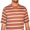 Grab Fashions Men's Brown & White Stripe T Shirt