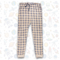 Boy's Offwhite Cotton Checkered Trousers