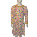 Multi Flower Fleece All Printed Graphic Frock Girls Winter Collection