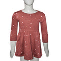 Light Maroon Graphic Frock Girls Winter Collection